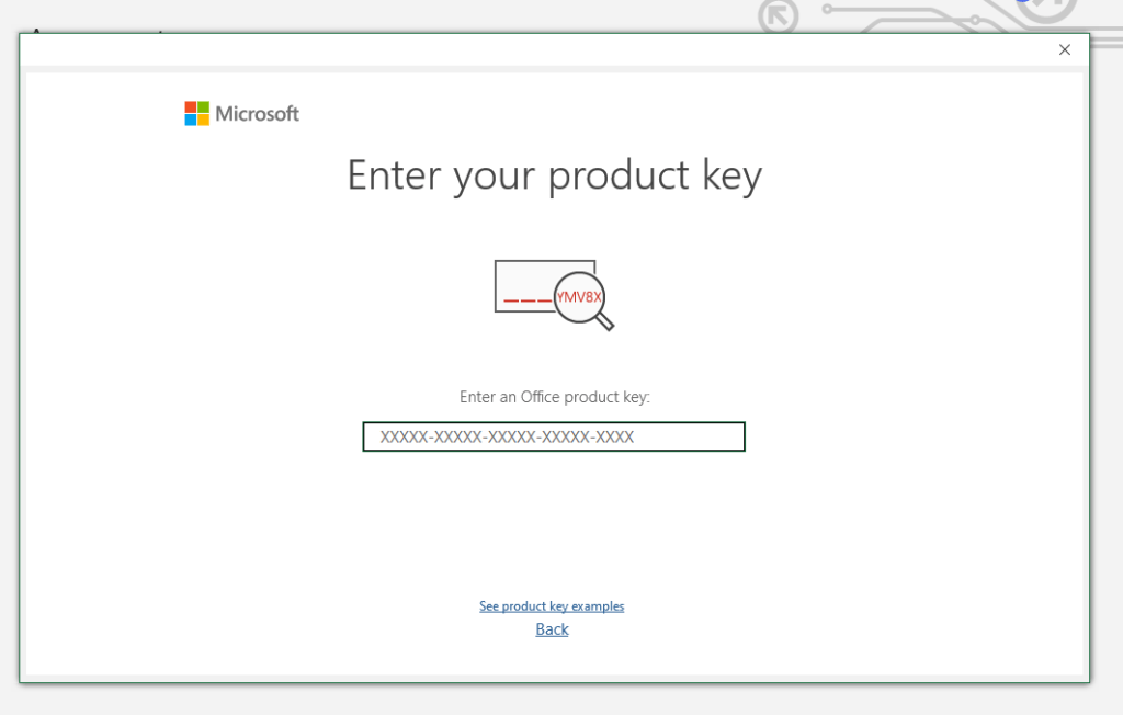 Where to Enter your Office Product Key