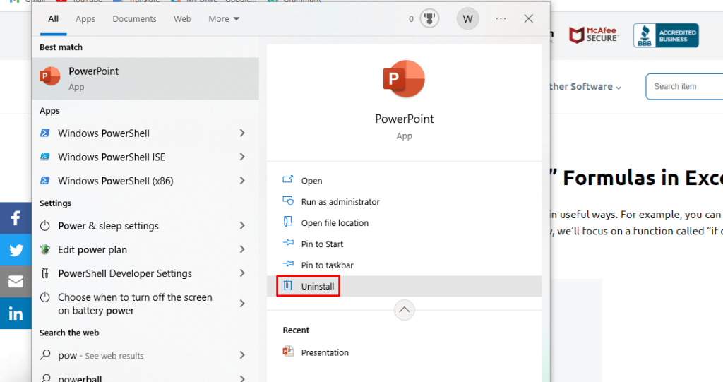 fix powerpoint can't save