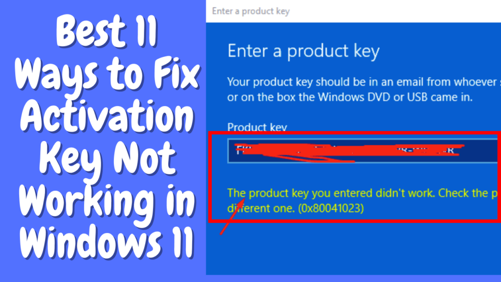 Activation Key Not Working in Windows