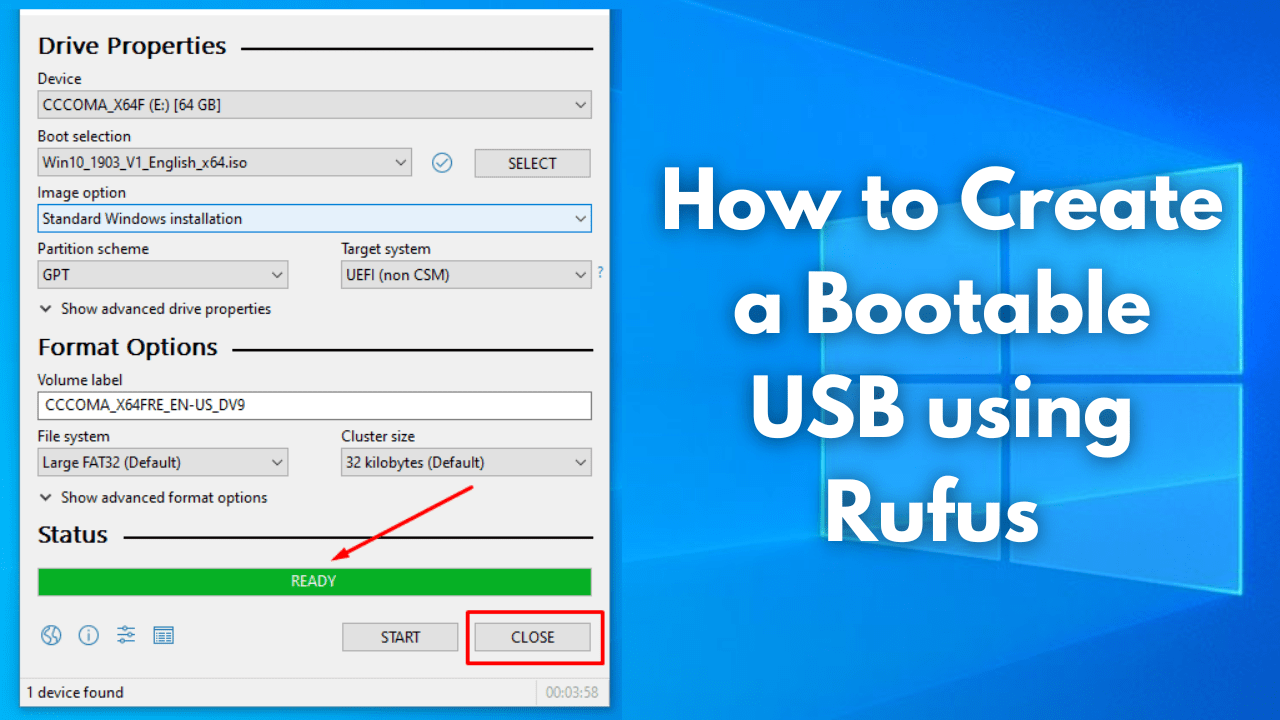 How to Create a Bootable USB using Rufus