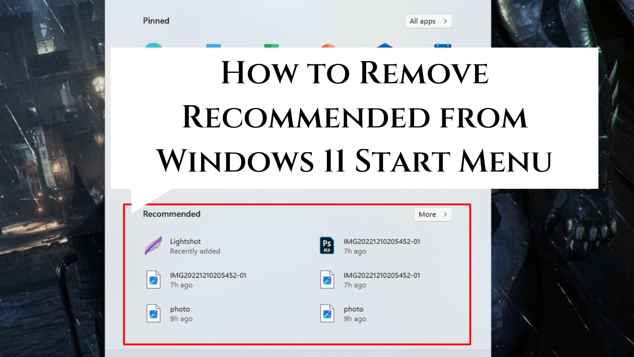 windows 11 remove recommended