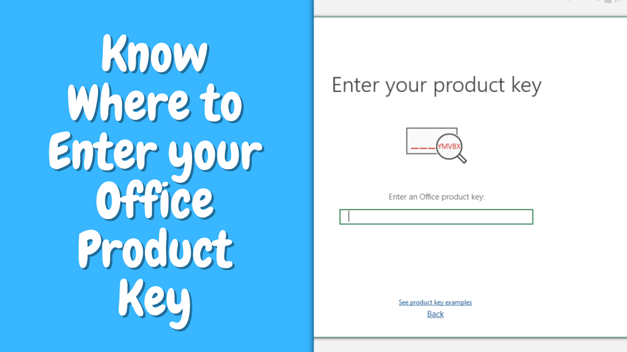 Where to Enter your Office Product Key
